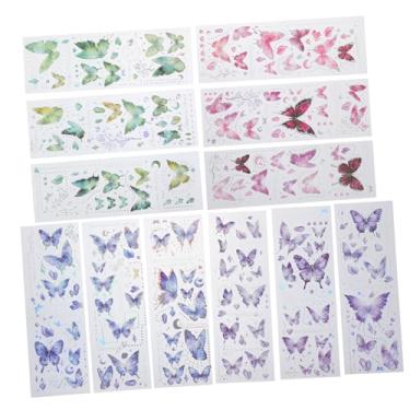 Imagem de SEWACC Adesivos Autoadesivos 12 Folhas decoração de adesivos decoração vintage decalques de borboleta adesivo para scrapbook adesivo criativo decorar conta página de recados material
