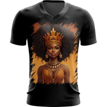 Imagem de Camiseta Gola V Rainha Africana Queen Afric 2 - Kasubeck Store