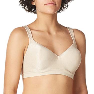 Imagem de Bali Sutiã feminino sem fio, Comfort Revolution, cobertura total, sem aro, absorção de umidade, Amêndoa Zag, 34DD