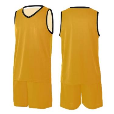 Imagem de CHIFIGNO Vestidos de jérsei de basquete verde escuro, camiseta de treinamento de futebol, basquete feminino PP-3GG, Laranja dégradé, 3G