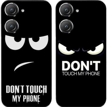 Imagem de 2 peças Anger Don't Touch My Phone TPU gel silicone capa traseira para celular Asus Zenfone 8/9/10 (Asus Zenfone 9)