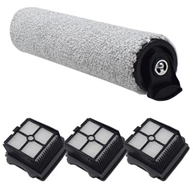Imagem de Conjunto de 3 rolos de escova e filtro HEPA iFloor - Substituição para pisos de madeira, pelos de animais de estimação, secagem rápida, ultra-silencioso, fácil instalação | para modelo Tineco: iFloor