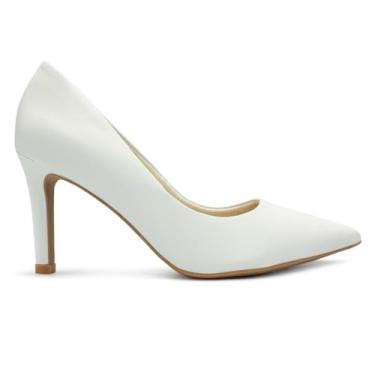 Imagem de Scarpin Usaflex Feminino Casual Bico Fino Branco Ad0601038 39