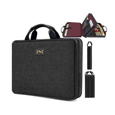 Imagem de ZINZ Capa para laptop 15 15.6 40.6 cm, bolsa de mão expansível para computador com vários bolsos compatível com MacBook Pro de 16 polegadas M4/M3/M2/M1, MacBook Air/Pro de 15 polegadas e notebooks de