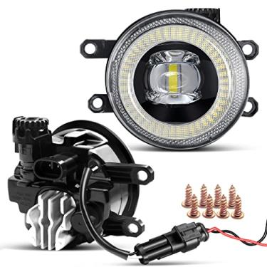 Imagem de Cawanerl Luz de neblina de LED com anel de halo, substituição para Toyota RAV4 Highlander Sienna 4Runner Tacoma Tundra Camry Corolla Lexus RX350 RX450h ES350 ES300h IS250 IS350 IS350