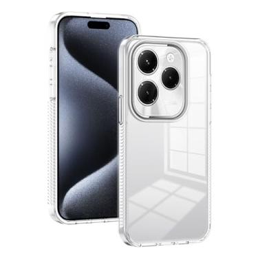 Imagem de Kukoufey Capa compatível com Tecno Spark 20 Pro 4G, compatível com Infinix Hot 40 Pro X6837 / Hot 40 X6836 PC acrílico rígido transparente capa protetora à prova de choque branca