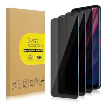 Imagem de Lokyoo Pacote com 3 protetores de tela de privacidade para T-Mobile Revvl 6 5G [vidro temperado anti-espião], Ultra HD, antiarranhões, sem bolhas, fácil instalação, vidro protetor 9H para Revvl 6 5G