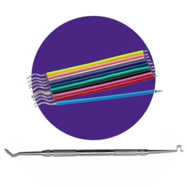 Imagem de Kit 1.000 Borracha de Aparelho Ortodôntico Liga de Aparelho (10 Palitos) 10 Cores + 01 Aplicador Original