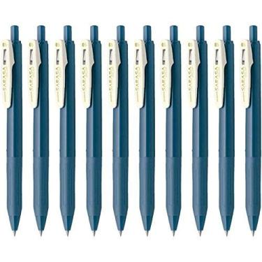 Imagem de Zebra Sarasa Clip 0,5 caneta de tinta de gel retrátil, aderência de borracha, 0,5 mm, conjunto de 10, Blue Gray