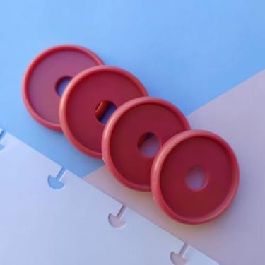 Imagem de Kit 12 Discos G 32mm de Caderno Infinito Sistema Inteligente Amor Infinito Cadernos - Círculo (Rosa Glitter)