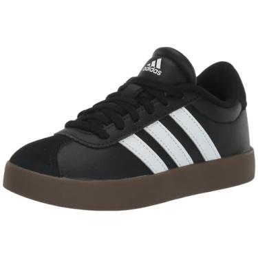 Imagem de adidas Tênis infantil unissex Vl Court 3.0, Preto/Branco/Goma, 1.5 Little Kid