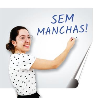 Imagem de Adesivo quadro branco lousa laminado sem manchas 100 x 50cm corporativo