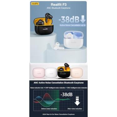 Imagem de Realfit-F3 ANC Cancelamento de Ruído Ativo Auriculares Bluetooth, ENC, Chamada, HIFI, Estéreo, Soberbo Baixo, Fones De Ouvido Sem Fio, Esporte, Jogos