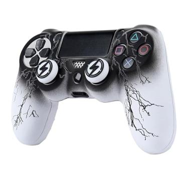 Imagem de RALAN Capas de controle para PS4, capa protetora de silicone para controle de frutas compatível/PS4 Slim/PS4 Pro com 2 lindas tampas de aperto de polegar..