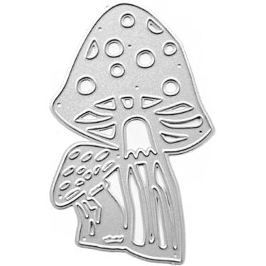 Imagem de Cortes de cogumelo para fazer cartões, moldes de corte de metal vazados, parabéns, cortes, modelo de estênceis de gravação de feliz aniversário para decoração de scrap-booking, cartão de bênção de