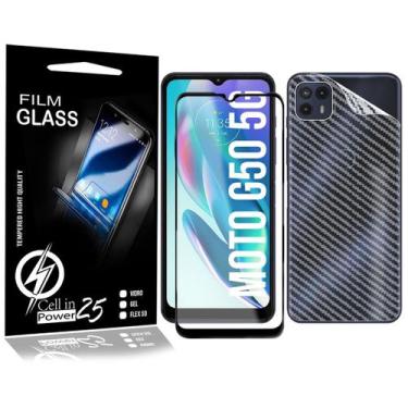 Imagem de Pelicula Vidro 3D + Pelicula De Carbono compativel com Moto G50 5G XT2