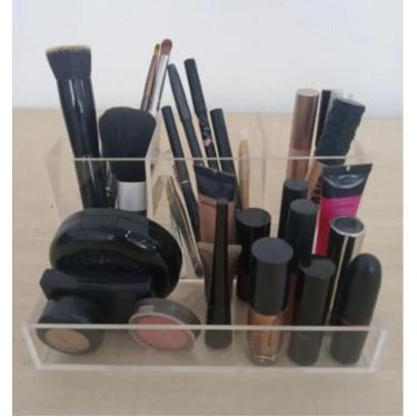 Imagem de Organizador Porta Maquiagem Pincel Batom Rímel Acrílico Cristal - AGV 