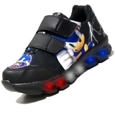 Imagem de Tenis De Led Masculino Sonic Calce Facil Meninos Infantil Estilo Origi