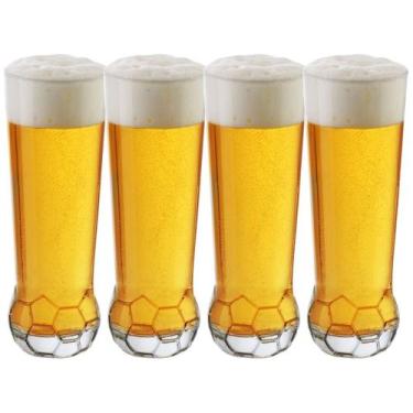 Imagem de Jogo de Copos de Vidro para Cerveja Transparente - 420ml 4 Peças Crisa