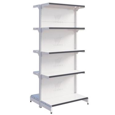 Imagem de Gôndola De Centro Fit 1 Inicial 1,70m Expositor De Mercado Bandejas In