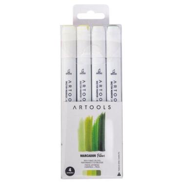Imagem de Marcador À Base De Álcool Sketch Pictom  4 Tons De Verde Cítrico - Art