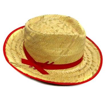 Imagem de Chapéu De Palha Malandrinho Festa Junina - Maza, Vermelho