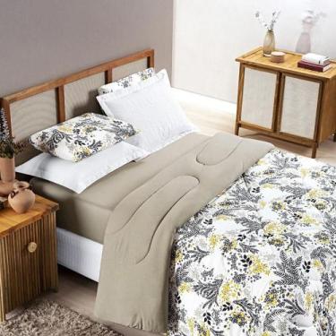 Imagem de Cobredrom Casal Grosso 100% Algodão Caqui 2,80m x 2,40m - Jm Enxovais