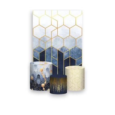 Imagem de Painel De Festa Vertical 1,50 x 2,20 + Trio De Capas Cilindro -  Geomé