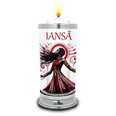 Imagem de Protetor de Velas 7 dias Orixá Iansã Copo Vidro Castiçal  - Balaio de 