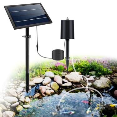 Imagem de Lewisia Aerador solar de lago de 8 W com bateria de reserva embutida de 2400 mAh, 3 modos de funcionamento, 2 pedras de ar, bomba de ar solar para tanque de peixes de lago, oxigenador de bolhas