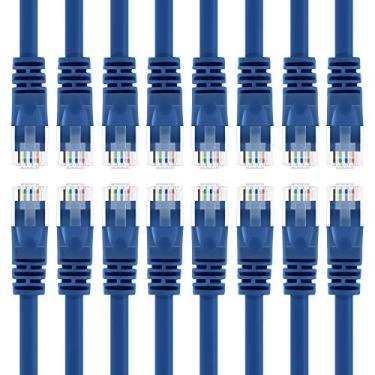 Imagem de GearIT Pacote com 16 cabos Ethernet Cat5e 10 metros – Cabo de rede LAN para computador RJ45 Snagless, azul – Compatível com interruptor de 16 portas POE 16 portas Gigabit