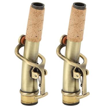 Imagem de Saxofone Pescoço Metal Reto Curvo Acessório Conjunto de Substituição Kit Soprano Durável Latão Cortiça Madeira Conveniente Armazenamento Transporte (Antigo Azul Esverdeado)