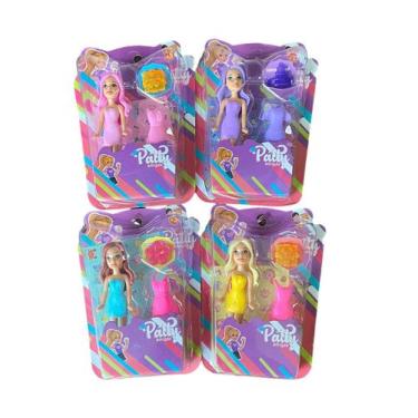 Imagem de kit 4 Bonecas pequena Fashion sortida c/ acessórios e Anel - Patty Ami