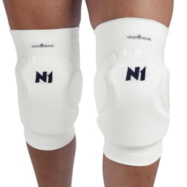 Imagem de Joelheira Vôlei Profissional Knit 3d Spry N1 Sport LINHA CBV Par Branca-GG