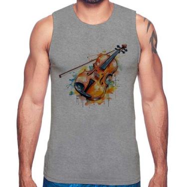 Imagem de Regata Violino Watercolor - Foca na Moda, Cinza, P