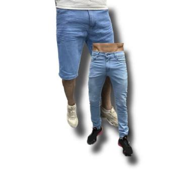 Imagem de Kit 2 Peças Calça Jeans + Bermuda Jeans (LAVAGEM CLARA) - JEANS WEAR, 