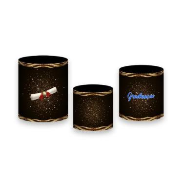 Imagem de Trio de Capas de Cilindro - Formatura Fitas Azul 015 - Via Cores