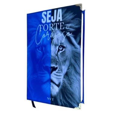 Imagem de Bíblia NVT Leão azul seja forte e corajoso  capa dura acolchoada e can