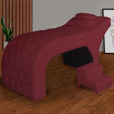 Imagem de Maca Estética Isis Tecido Veludo Extensão de Cílios Salão de beleza - 