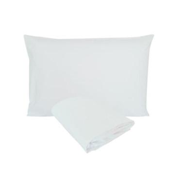 Imagem de Kit Fronha e Lençol de Elástico Berço Americano Percal 200 Fios 100% A