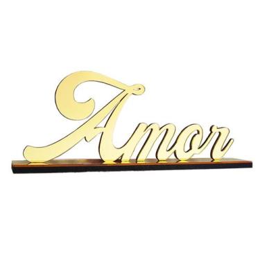 Imagem de Palavra decorativa de mesa Amor decoração para casa presente Placa Dec