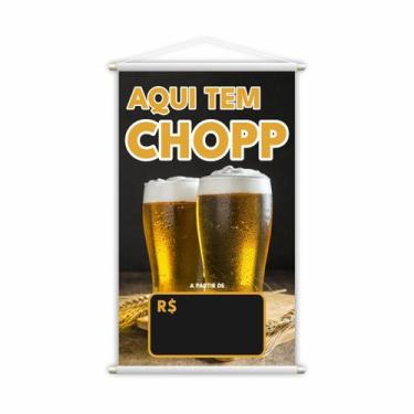 Imagem de Banner Aqui Tem Chopp Preço Fundo Lona Grande - PlimShop