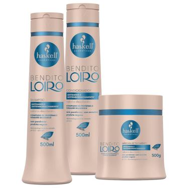 Imagem de Kit Bendito Loiro Haskell Shampoo + Condicionador + Máscara (500mL/g)