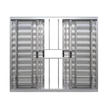 Imagem de Veneziana 6 folhas 1,20x1,20 com grade no alumínio brilhante