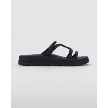 Imagem de Papete Sandalia Zaxy Bright Feminina Glitter Brilho Antomica, Preto, 3