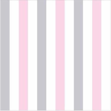 Imagem de Papel De Parede Listrado Cinza, Rosa E Branco - 2,50x0,50m - DEKAL DEC