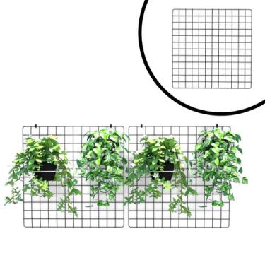 Imagem de Kit Tela Aramada 60x60 Preto para Jardim Vertical Horta Suspensa - IGU