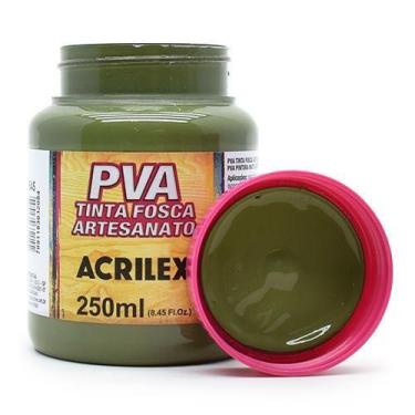 Imagem de Tinta PVA Fosca para Artesanato 250ml - Acrilex, 545 - VERDE OLIVA