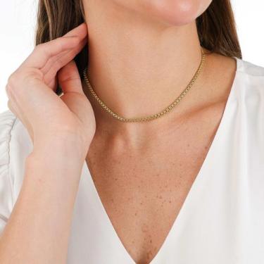Imagem de Colar Choker Feminino Banhado a Ouro 18k Dourado Gargantilha - Enzara 