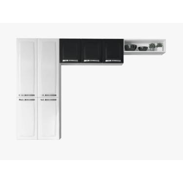 Imagem de Cozinha Compacta 3 Peças Aço Rose Itatiaia 07 Portas Branco com Preto 